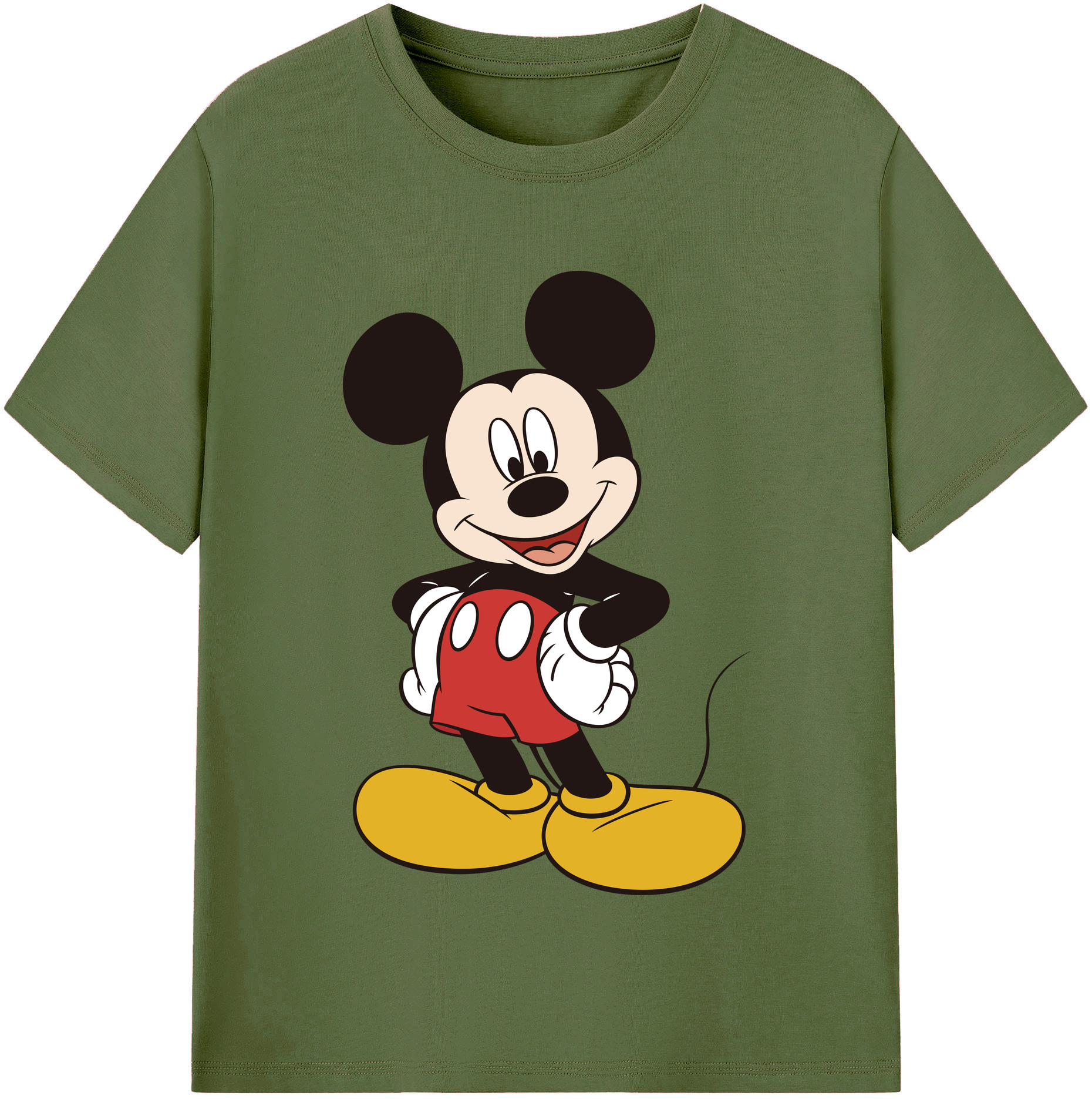 （画像用） ミッキーマウス Mickey Mouse 綿100％半袖Tシャツ（フロントプリント）